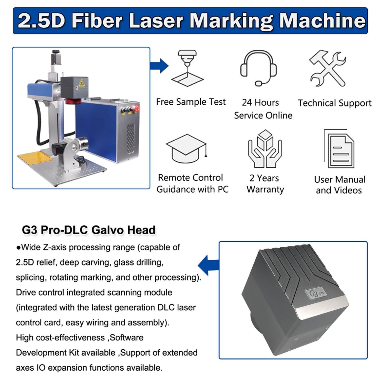 US Stock 100W 2.5D Ezcad3 JPT  - Industrial Laser Marking Machine 评论和价格