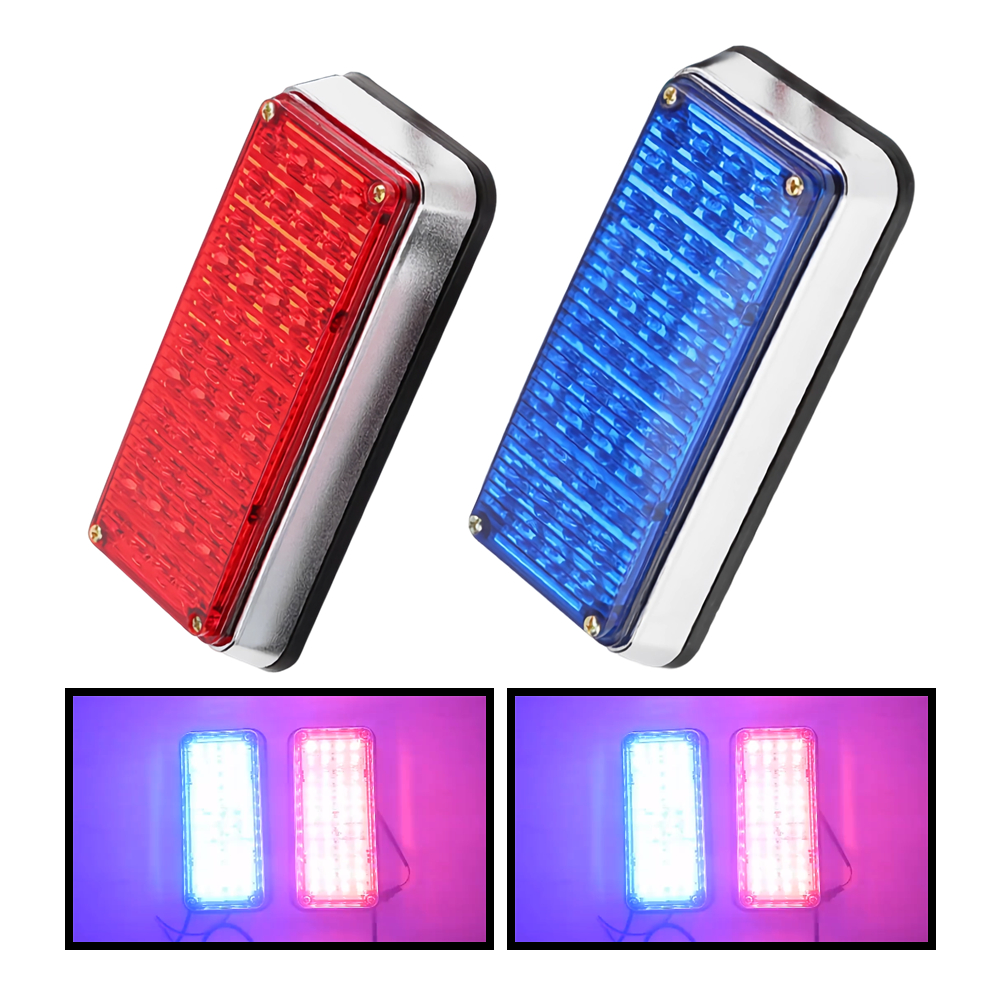 2Pcs Red Blue LED Police Light - Industrial Laser Pointer 24V 评论和价格